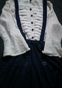 Women's Navy Blue Suspender Dress