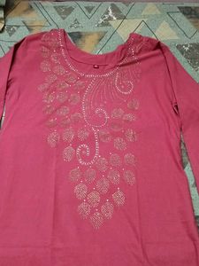 Sparkling Pink Kurta with Embellishments
