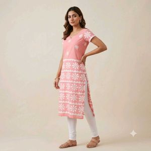 Charming Pink Kurta Set with leggings