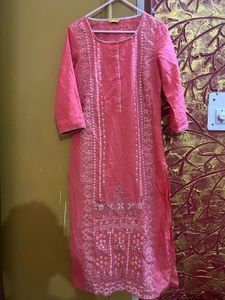 Pink Embroidered Kurta