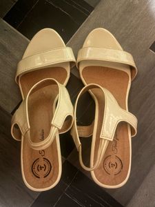 Cream Patent Leather Sandals