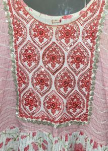 Beautiful Pink Floral Nyra Cut Kurta set