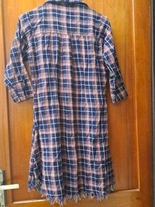 Plaid Button-Down Shirt Dress