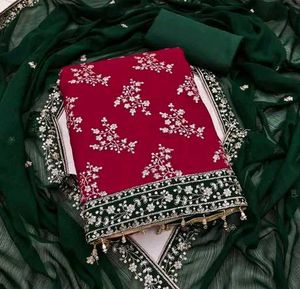 Embroidered dress material for a outstanding look