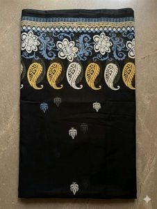Black Saree with Paisley Border