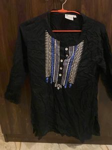 Embroidered Black Tunic kurta