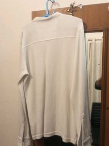 Stretchable White Net Shirt Zudio