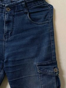 Blue Denim Cargo Jeans
