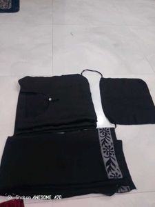 Elegant Black Abaya Full Set