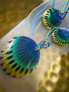 Peacock Feather Design Necklace &amp; Earrings Set