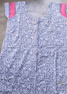 Printed Grey Kurta