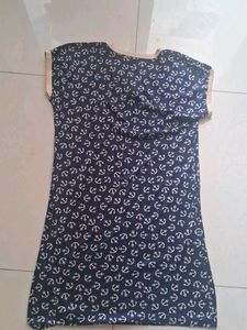 Cute Anchor Print Navy Blue Short nighty