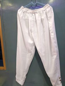 Elegant White Kurta Set with Gold Embellishments