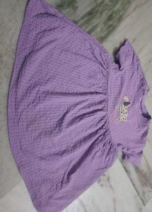 Free Clip 💜Cute Dog Print Lavender Dress