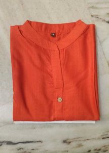 Orange Kurta Set with Floral Dupatta