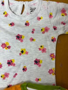 Cute Floral &amp; Race Car T-Shirts Set