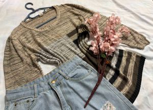 🎉Buy1 Get1 Free🎉Patchwork Knit Sweater Q