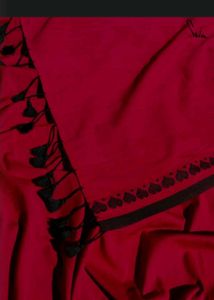 Red Saree with Black Border