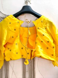 Vibrant Yellow Embroidered Blouse 44