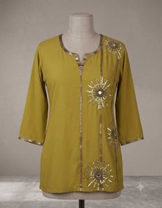 Mustard Yellow Pure Georgette top