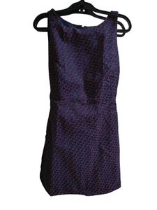 Navy & Pink Patterned Jacquard Dress