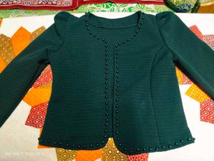 Elegant Pearl Embellished black outer like top