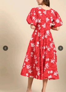 Anayna Red Floral Print Dress