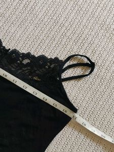 Black Lace Trim Cami Top