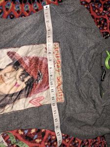 Graphic Print Hoodie with Distressed Jeans
