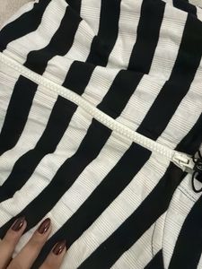 Black and White Striped Hoodie, size L