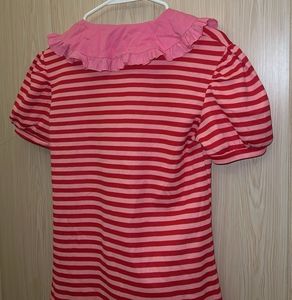 Cute Japenese Strawberry Striped Long Top