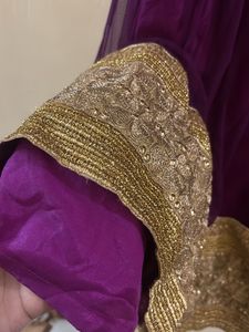 Purple Ethnic Skirt with Gold Border