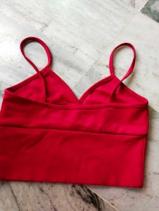 Red Crop Camisole Top
