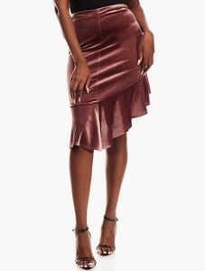 F21 Velvet Ruffle Skirt