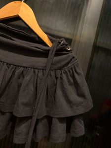 Black Ruffle Mini Skirt