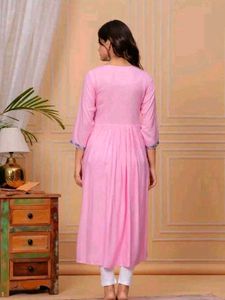 2-Kurtis&amp;1-SalwarCombo-Beautiful Pink&amp;TealBlue Ku