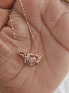 925 Rose Gold Heart Pendant Necklace With Hallmark