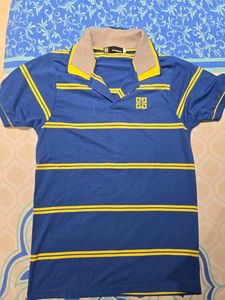 Givenchy Blue & Yellow Striped Polo Shirt