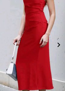 new with tag Elegant Red One-Shoulder Dress