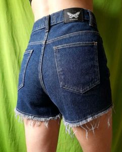 Y2k Funky Distressed Denim Jeans Shorts with Patch