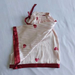 Satin Heart Print Pajama Shorts 💝