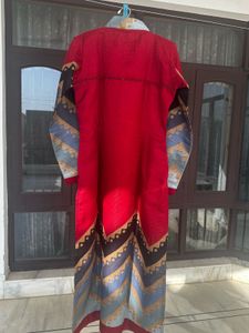 Vibrant maroon Ethnic Kurta with Unique Print
