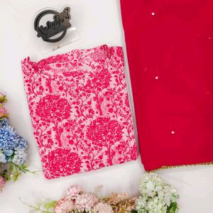 Beautiful Flower Gown with Dupatta