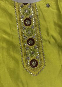 Embellished Lime Green Kurta Salwar