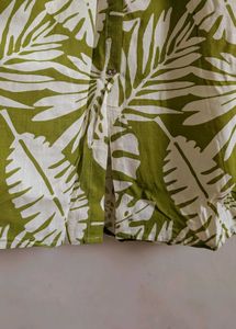 Green Leaf Print Kurta