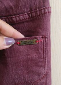 Maroon Colored Comfortable Jeans