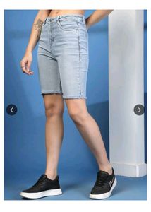 Light Wash Denim Bermuda Shorts