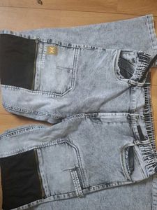 Men's Acid Wash Cargo Jeans