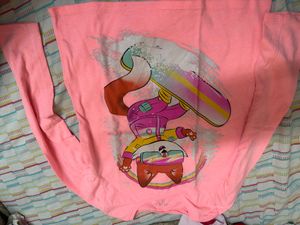 Kids Pink Fox Snowboarder Long Sleeve Shirt