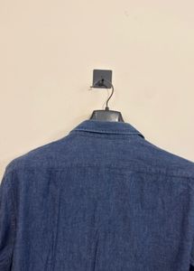 Men's Blue Denim Slim Fit Shirt len th 27